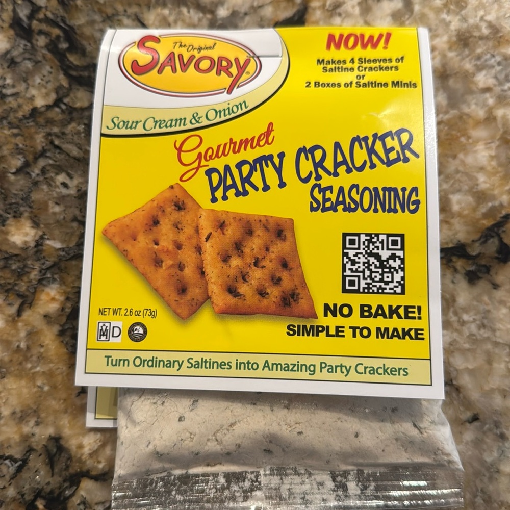 Savory Saltine Seasoning 1.4 Ounce NEW SOUR CREAM & ONION Gourmet Party Cracker